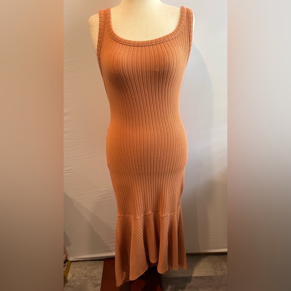 Culture Code Chic Sleeveless Knit Midi‎ Dress in Rich Orange